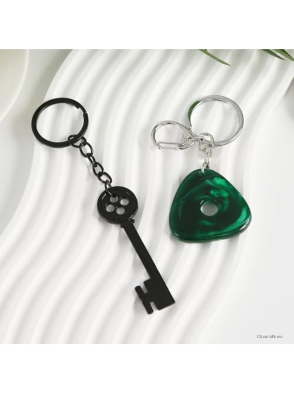 2PCS Key & Stone Keychains Matching Pendant Set - Picture 3 of 6